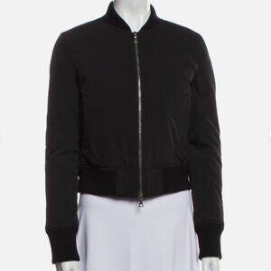 Theory Daryette Black Memory Twill Womens Down Bomber Jacket, L